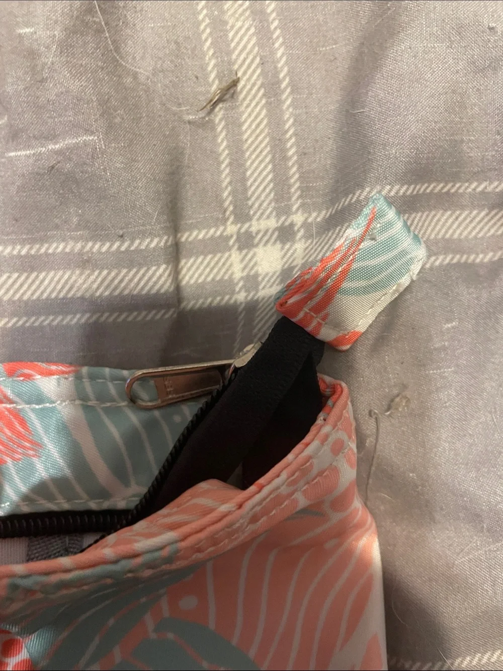 Coral & Mint Floral Tote with Black Straps - Women's Carryall
